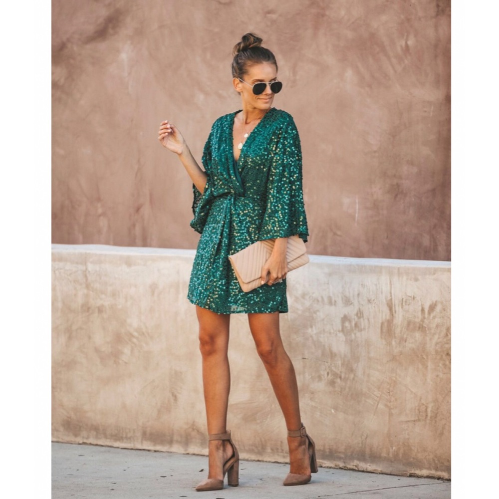 Vici Sparks Fly Sequin Kimono Dress